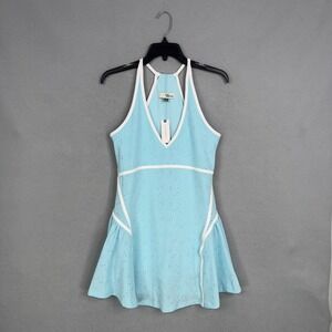 Daily Practice Dress Womens Medium Light Blue Eyelet Active Tennis Athleisure